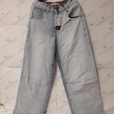 COLOSUSS WIDE LEG JEANS IN LIGHT BLUE DENIM SIZE 30" WAIST