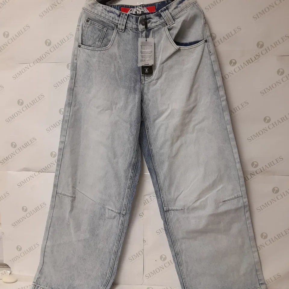 COLOSUSS WIDE LEG JEANS IN LIGHT BLUE DENIM SIZE 30" WAIST