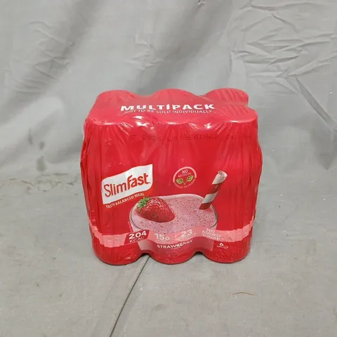 6 PACK OF SLIMFAST STRAWBERRY DRINKS 
