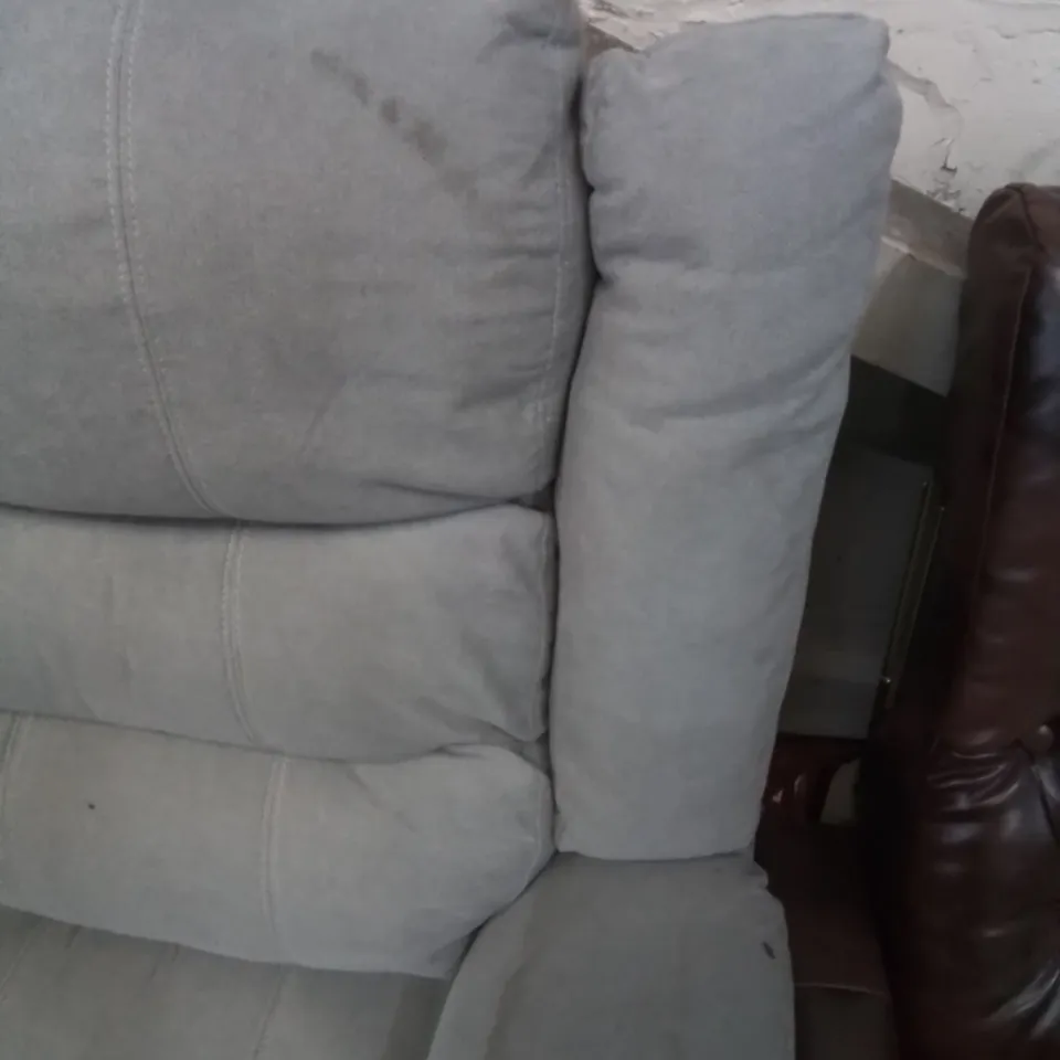 DESIGNER 3-SEATER RECLINER SOFA IN GREY FABRIC 
