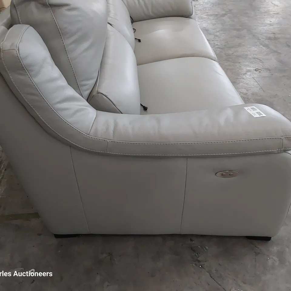QUALITY ITALIAN DESIGNER DEGANO POWER RECLINING THREE SEATER SOFA GREY LEATHER 