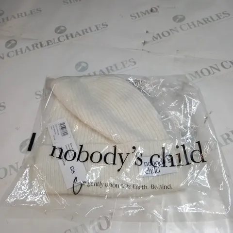 NOBODYS CHILD CREAM KNITTED BEANIE 