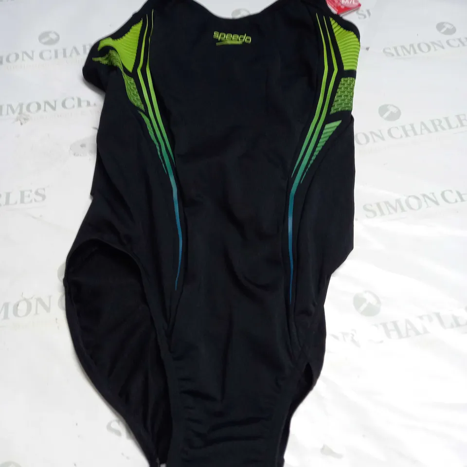 SPEEDO PANEL MUSCLEPACK AF IN BLACK/GREEN - UK 14/36