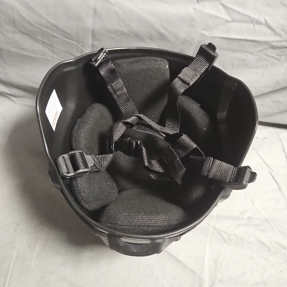 Airsoft Tactical Helmet with Foam Padding and Straps – Black/Grey (Survival Games Restricted)