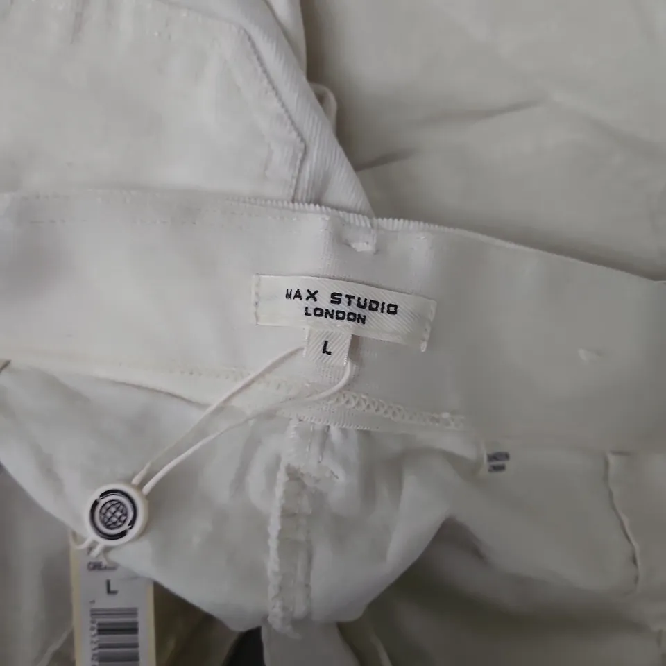 MAX STUDIO LONDON WHITE TROUSERS, WOMEN'S, SIZE L