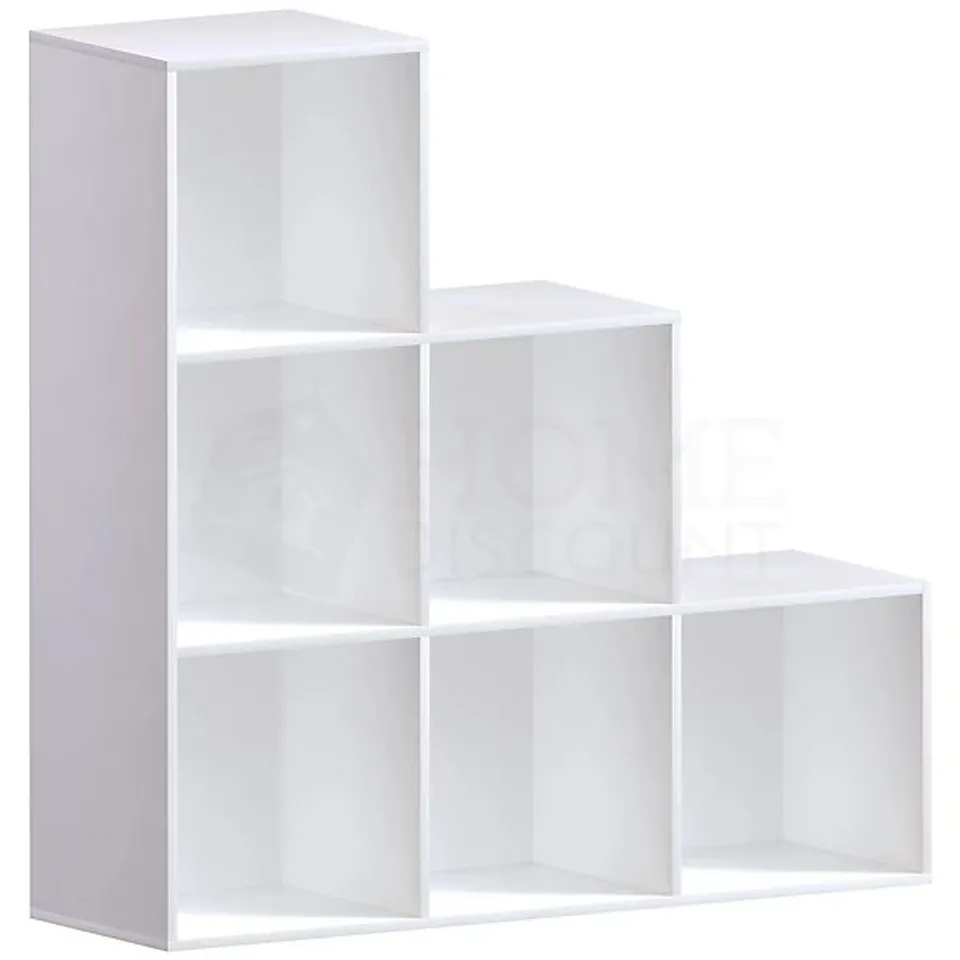 BOXED VIDA DESIGNS DURHAM 6 CUBE STAIRCASE STORAGE UNIT - WHITE (1 BOX)