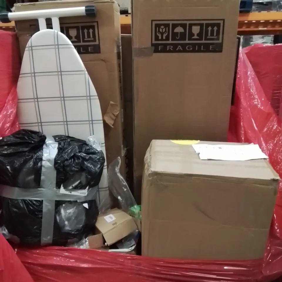 PALLET OF ASSORTED HOUSEHOLD GOODS AND PRODUCTS TO INCLUDE;CANDY FLOSS MACHINE,INDUCTION COOKER,IRONING BOARD