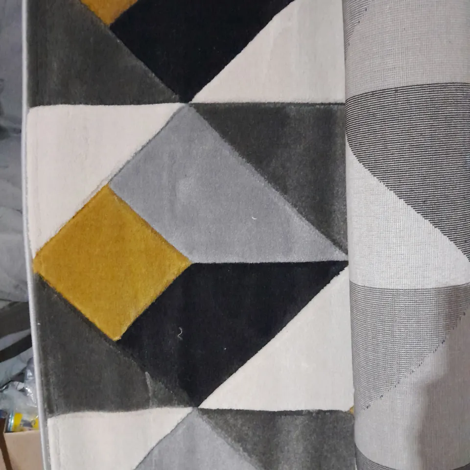 RUG IN SILVER/OCHRE 160CM X 230CM 