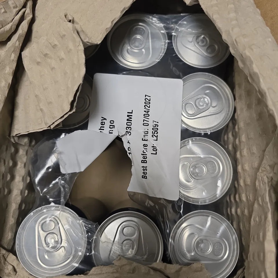 BOX OF APPROXIMATELY 8 NOWHEY PROTEIN WATER MANGO 