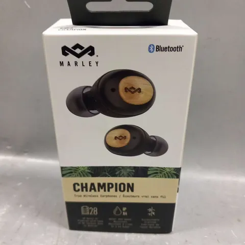 APPROXIMATELY 19 PAIRS OF BOXED MARLEY CHAMPION TRUE WIRELESS EARPHONES EM-JE131-SBB