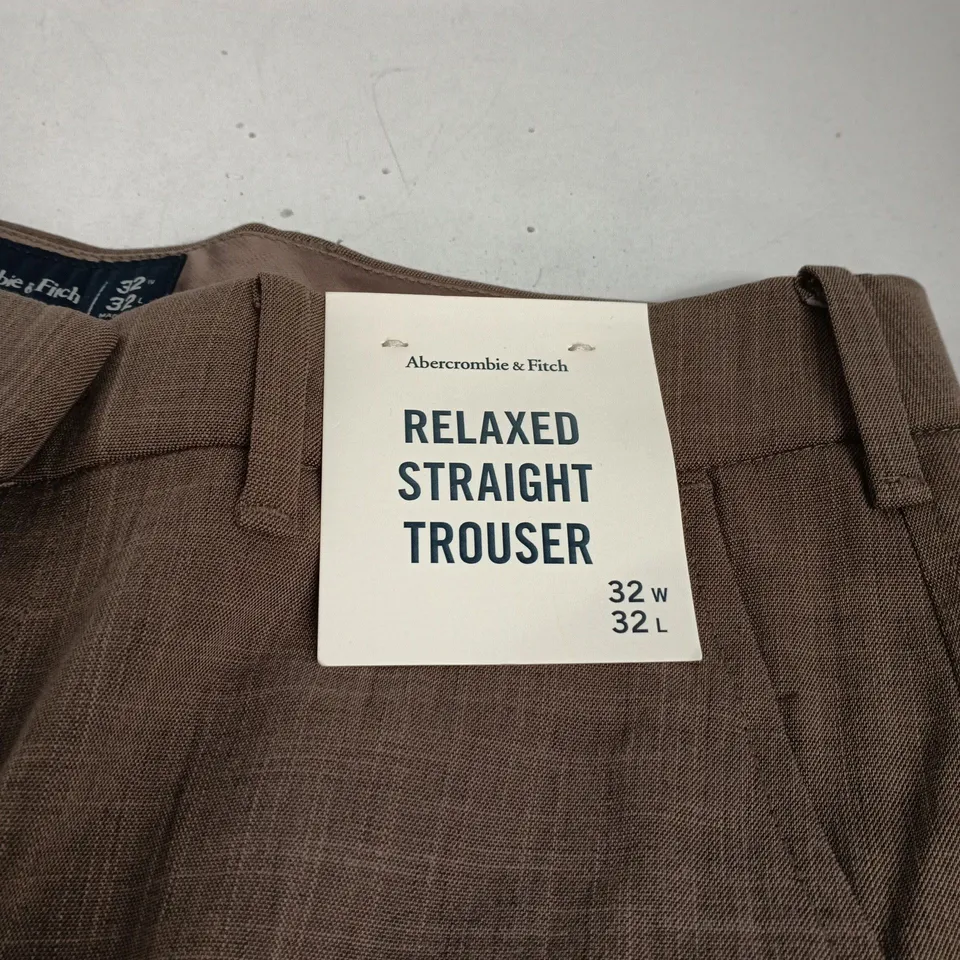 ABERCROMBIE & FITCH RELAXED STRAIGHT TROUSERS – UK 32X32 (US 32W/32L)