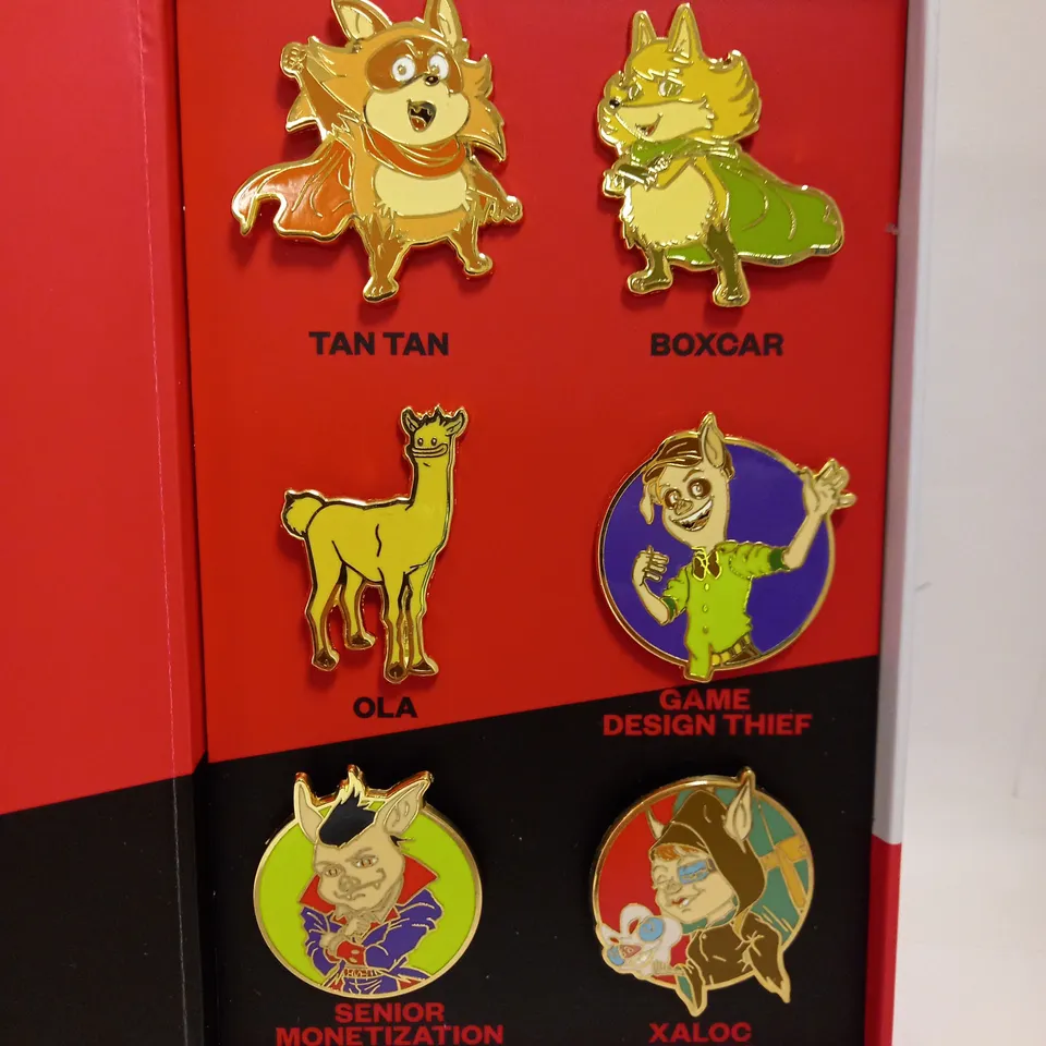 LOT OF 5 BRAND NEW SUPEREPIC THE ENTERTAINMENT WAR PIN ENAMEL BADGE SETS (5 X 6PCS SET)