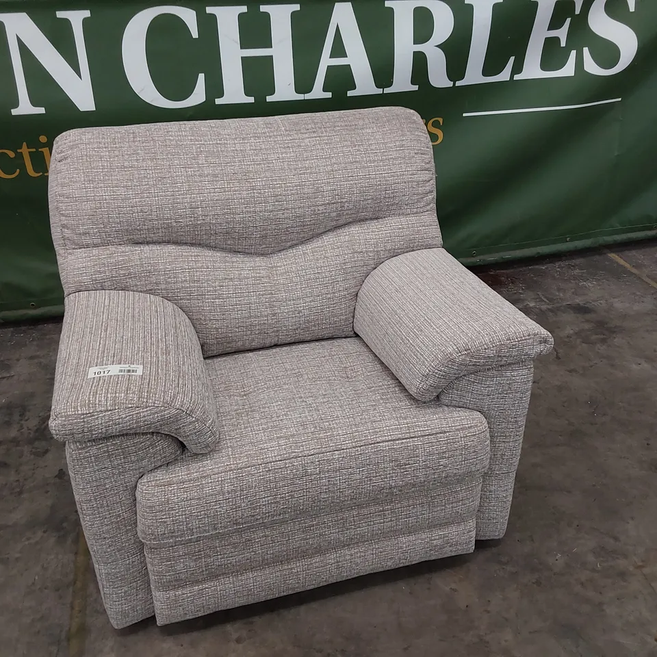 QUALITY BRITISH DESIGNER G PLAN STRATFORD EASY CHAIR LOOM SHALE FABRIC 