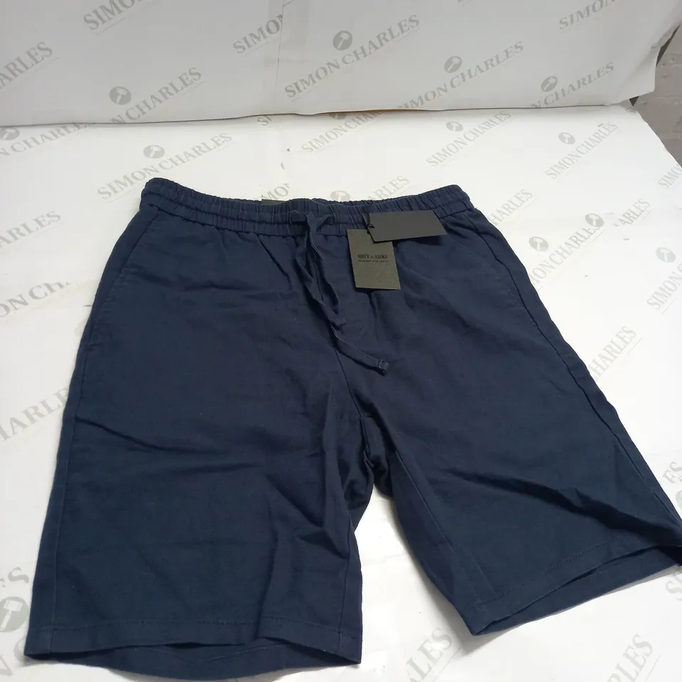 MENS ONLY AND SONS NAVY SHORTS SIZE M