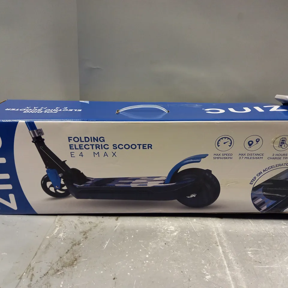 ZINC E4 MAX ELECTRIC SCOOTER - BLUE RRP £139.99