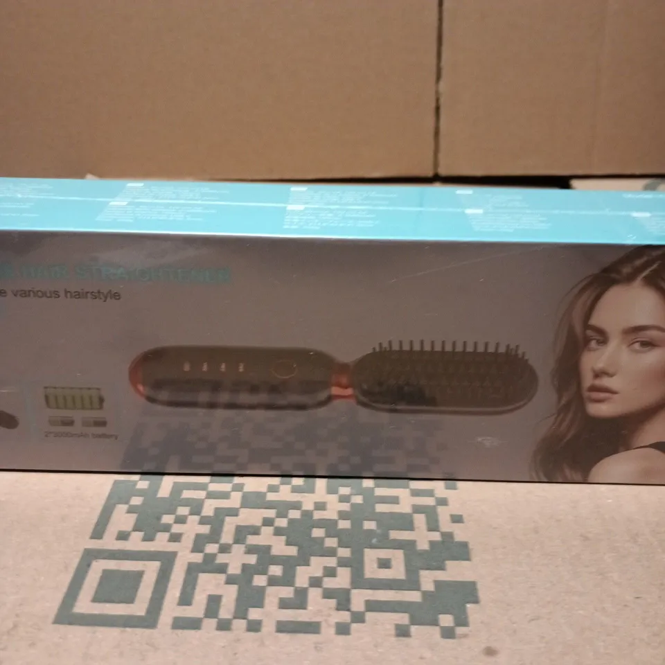 SEALED WIRELESS HAIR STRAIGHTENER BRUSH – BLACK WITH COPPER ACCENTS