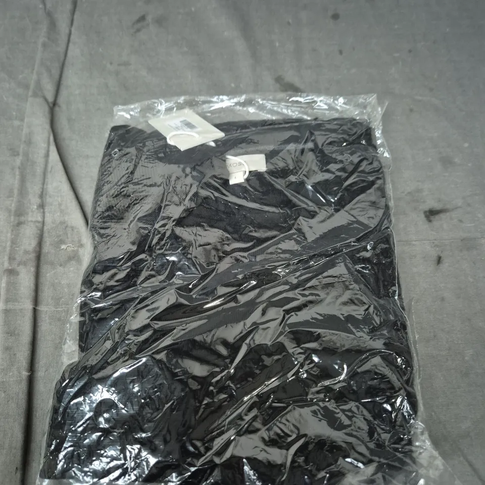 MOSS MERINO WOOL KNIT SWEATER - BLACK, MEN'S, SIZE L