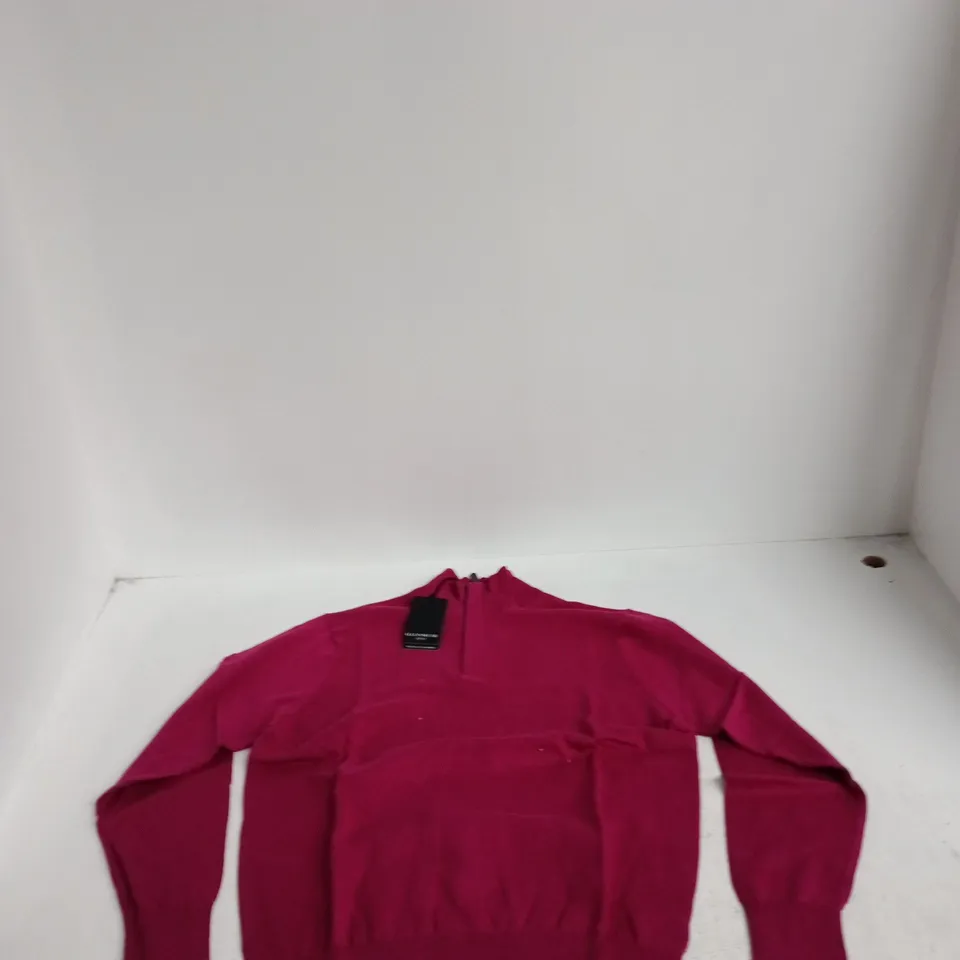 GLENMUIR 1891 TOUCH OF CASHMERE ZIP CARDIGAN – PINK, SIZE M