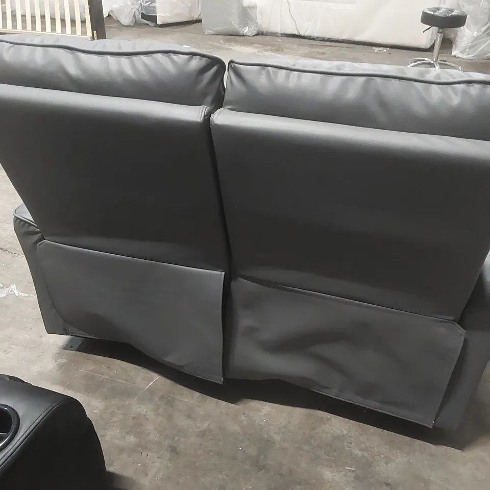 QUALITY DESIGNER FAUX LEATHER MANUAL RECLINER 2 SEATER SOFA