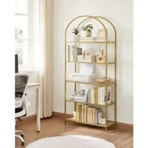BOXED BARBERA 183.5CM H X 83CM W STEEL ETAGERE BOOKCASE (1 BOX)