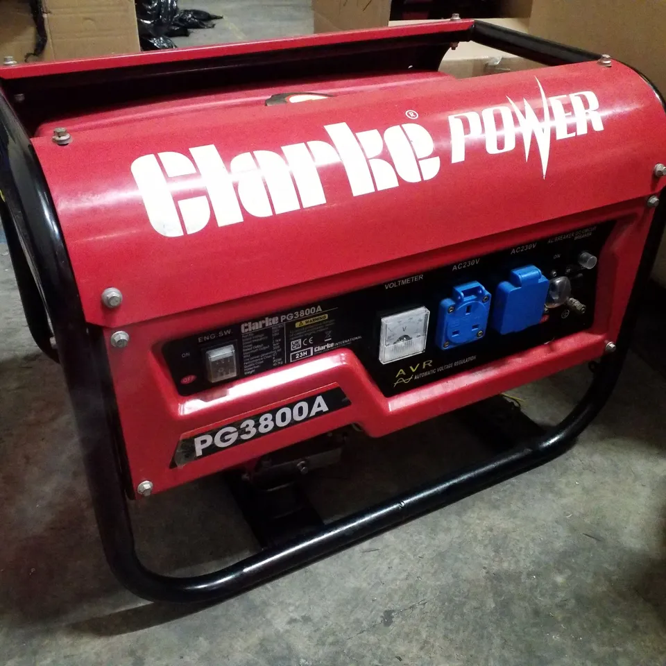 CLARKE PG3800A 3KVA 230V PETROL GENERATOR