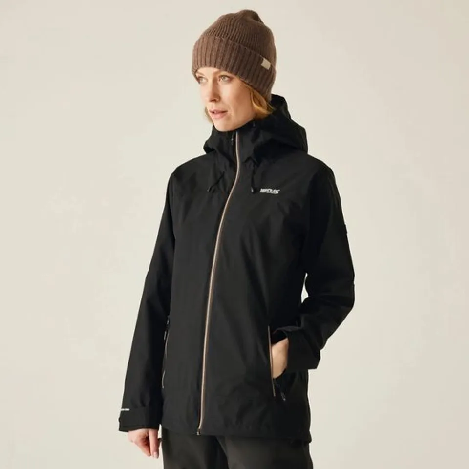 BRAND NEW REGATTA WOMEN'S WENTWOOD 3-IN-1 JACKET IN BLACK/MOCHA- UK 26