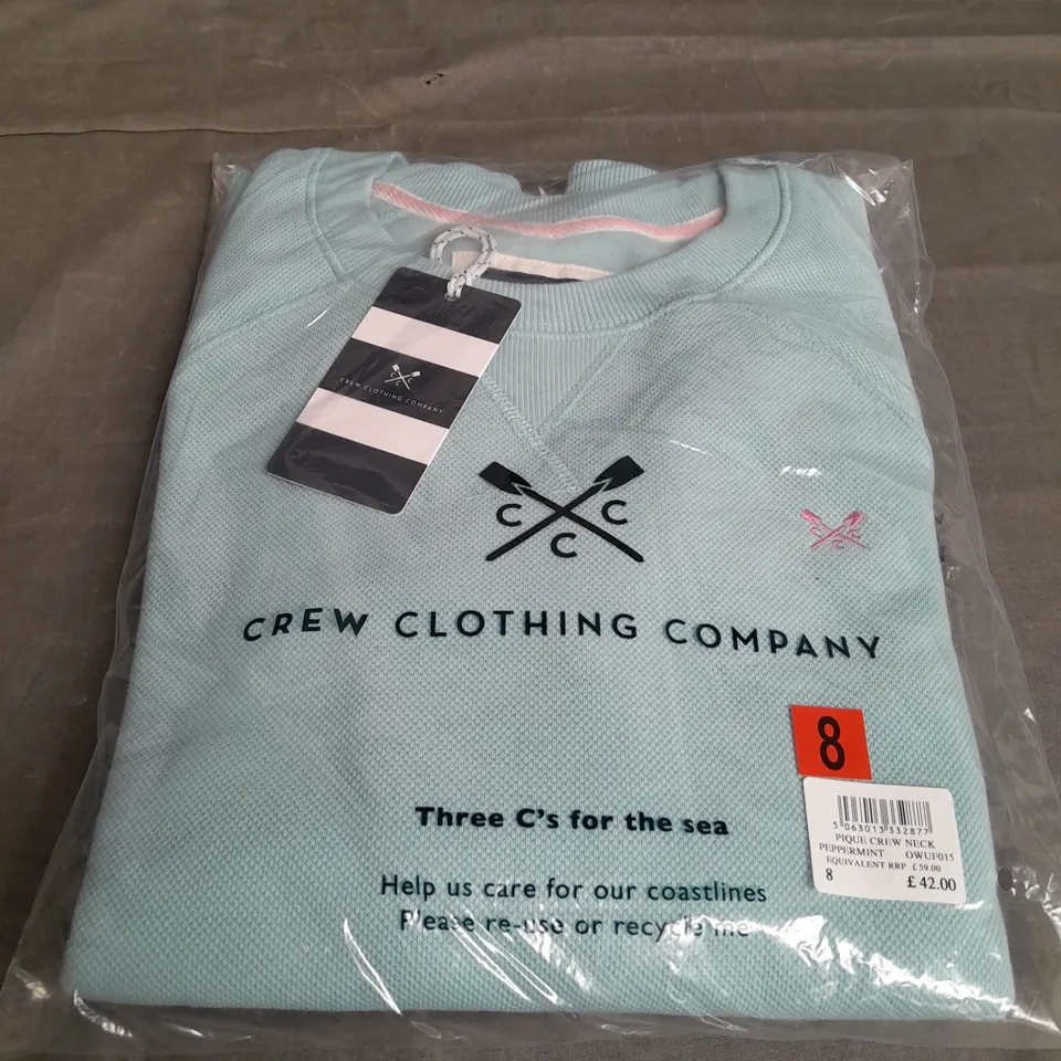 CREW CLOTHING COMPANY PIQUE CREW NECK SIZE 8