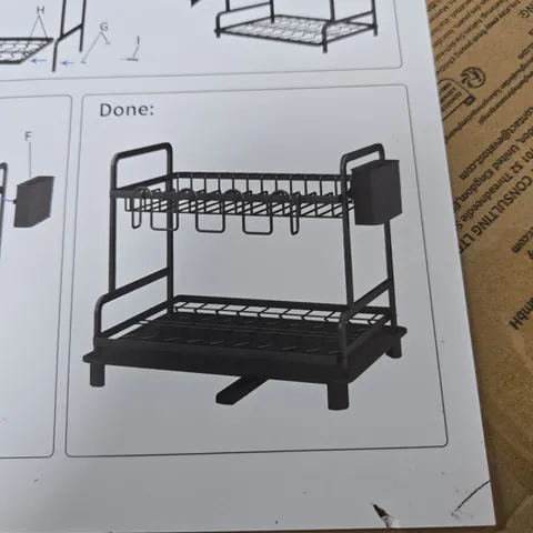TWO-TIER BLACK DISH RACK