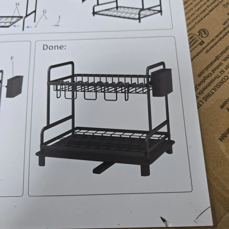 TWO-TIER BLACK DISH RACK
