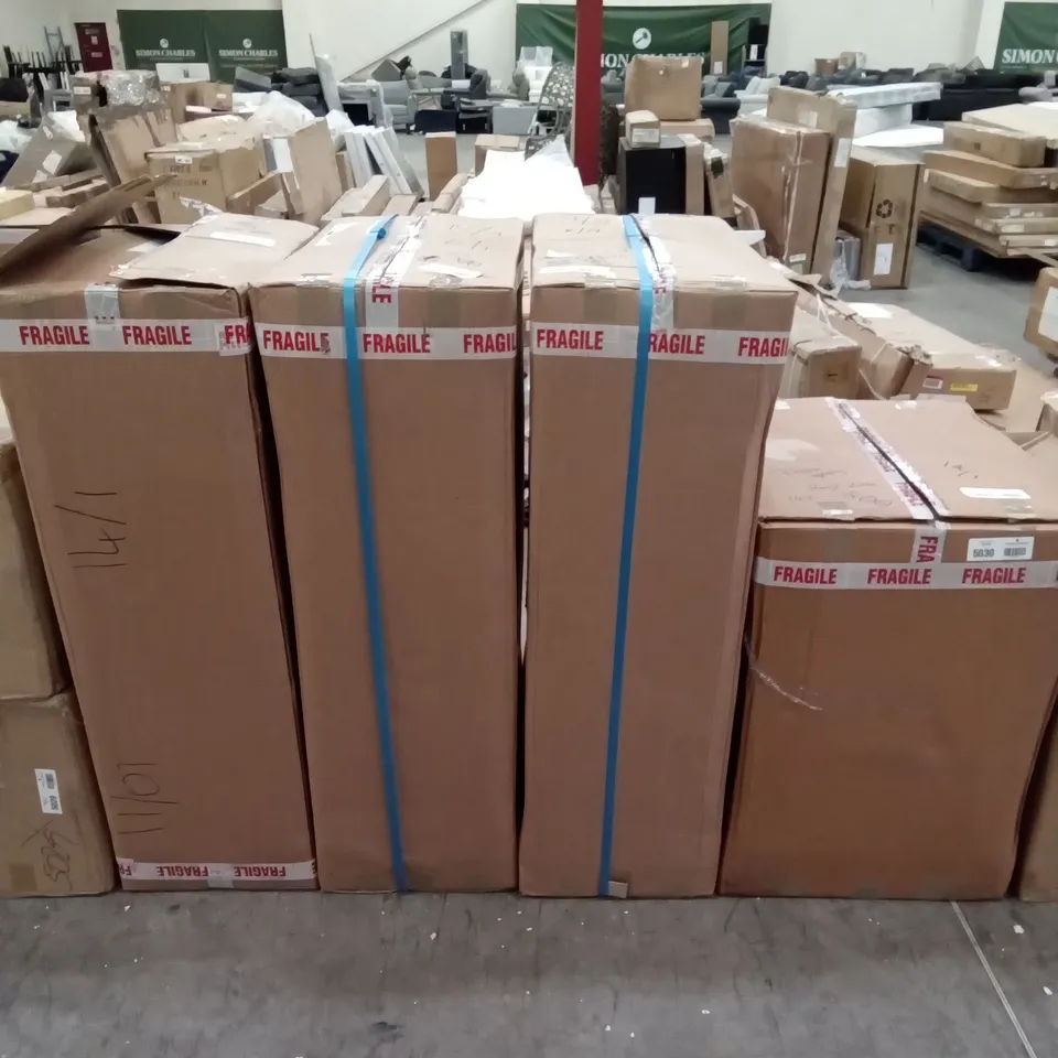 BOXED WAYFAIR CLASSIC OAK WHITE CABINETS (4 OF 6 BOXES ONLY)