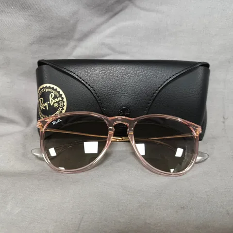 RAY-BAN ROUNDED SUNGLASSES - TRANSPARENT PINK FRAME (ONE SIZE)
