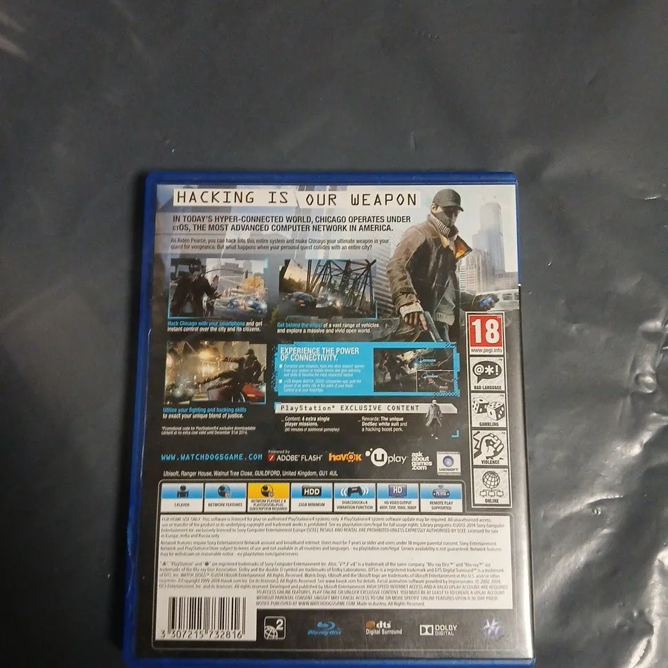 WATCH DOGS (PS4) – PLAYSTATION 4 