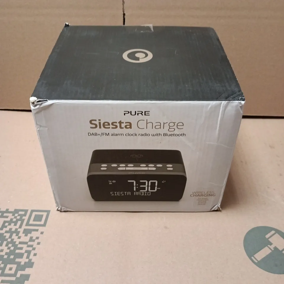 BOXED PURE SIESTA CHARGE ALARM CLOCK RADIO