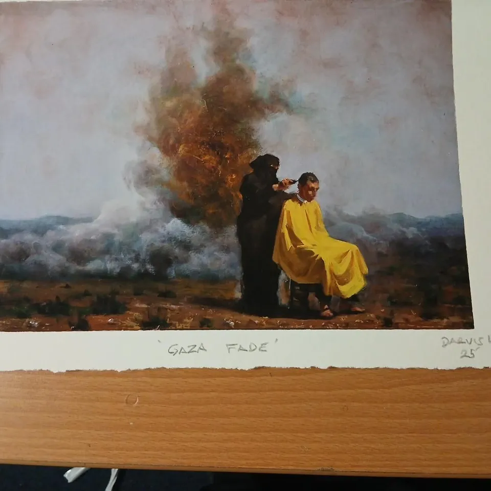 DARVISH 'GAZA FADE' SIGNED PRINT 36 X 26CM
