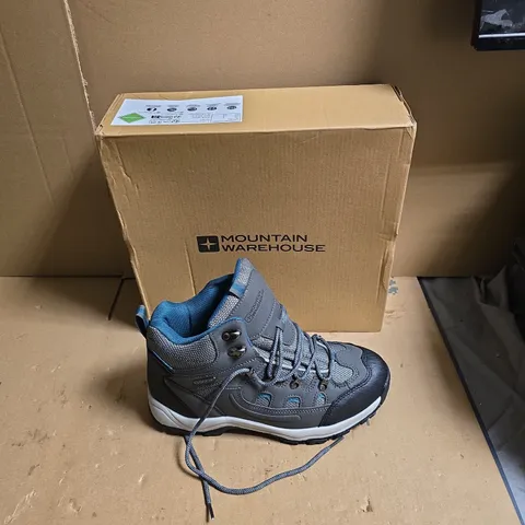 MOUNTAIN WAREHOUSE TREKKING BOOTS – GREY/BLUE, ADULT OUTDOOR FOOTWEAR - UK SIZE 6 