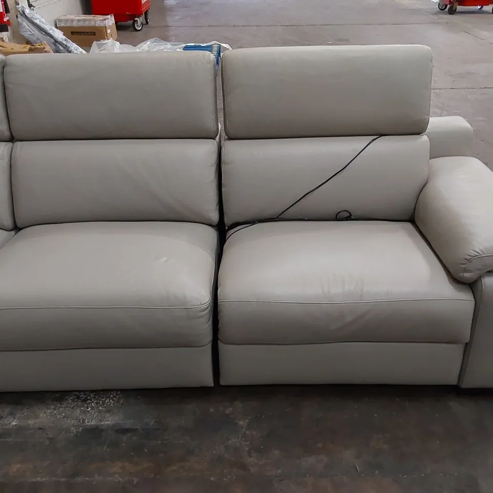 QUALITY ITALIAN DESIGNER RICCARDO ELECTRIC RECLINER LEATHER CORNER SOFA 