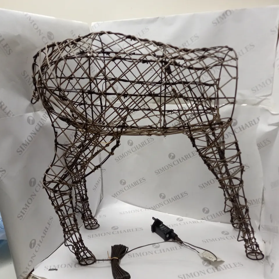 BOXED JOHN LEWIS 90cm BROWN GRAZING DEER WARM WHITE LEDS - MISSING HEAD