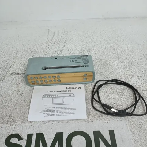 LENCO PDR-045/PDR-046 PORTABLE RADIO – GREY WITH WOODEN FRONT