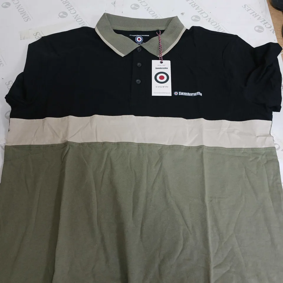 LAMBRETTA CONTRAST PANEL POLO - 2XL