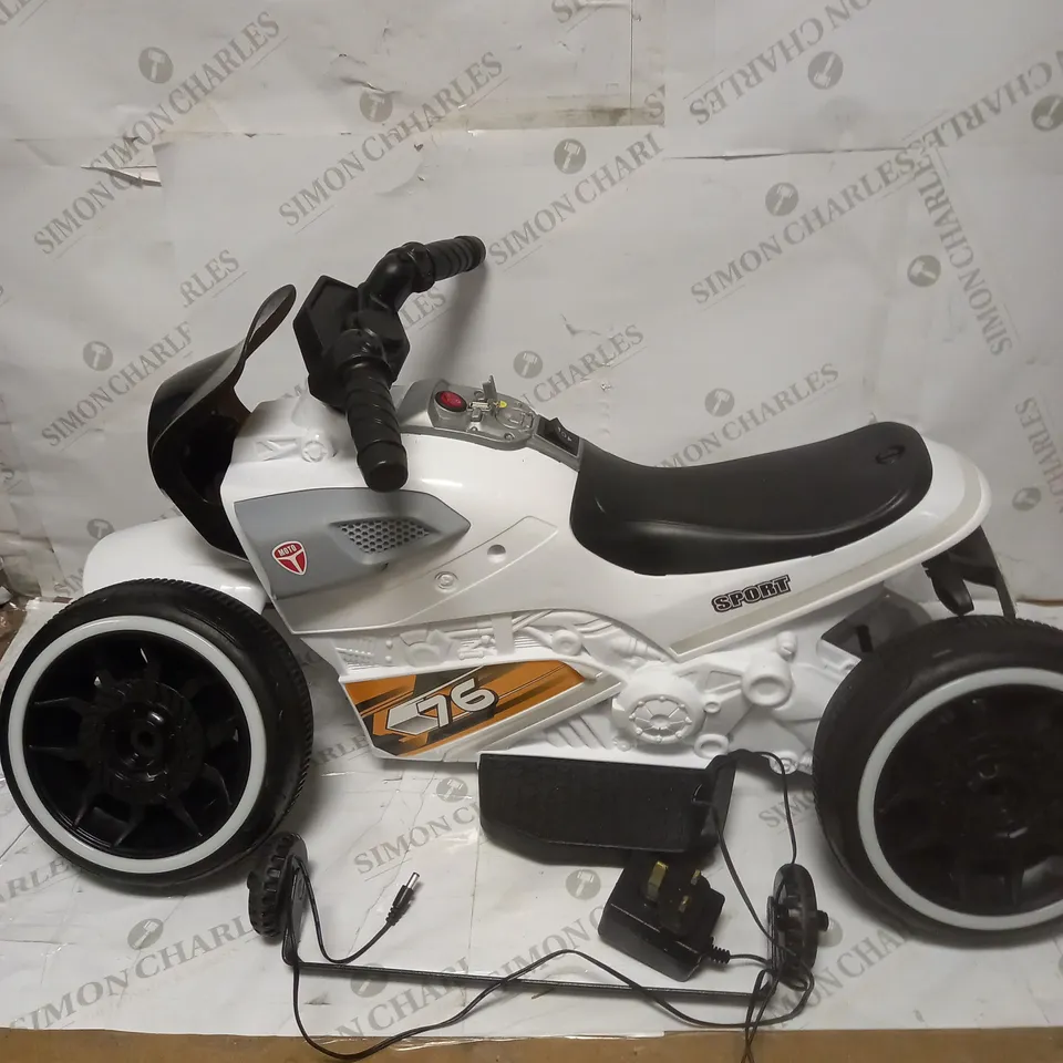 ELECTRIC RIDE ON MOTORBIKE - WHITE / COLLECTION ONLY RRP £119