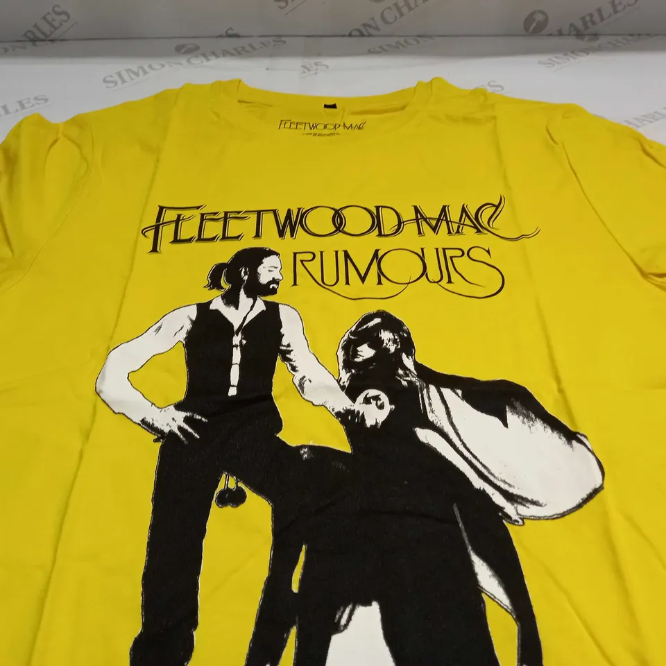 FLEETWOOD MAC RUMOURS UNISEX T-SHIRT IN YELLOW - SMALL