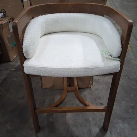 LOVATO FULLY ASSEMBLED BAR STOOL IN DARK STAINED OAK AND IVORY