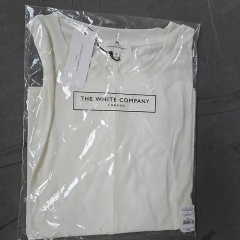 THE WHITE COMPANY JERSEY LYOCELL BATWING CREW NECK TOP IN CREAM SIZE MEDIUM