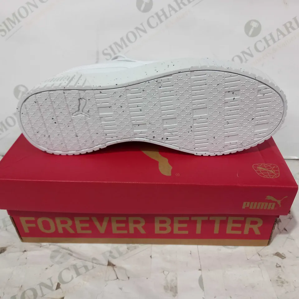BOXED PAIR OF PUMA CARINA 2.0 SHOES IN WHITE UK SIZE 6