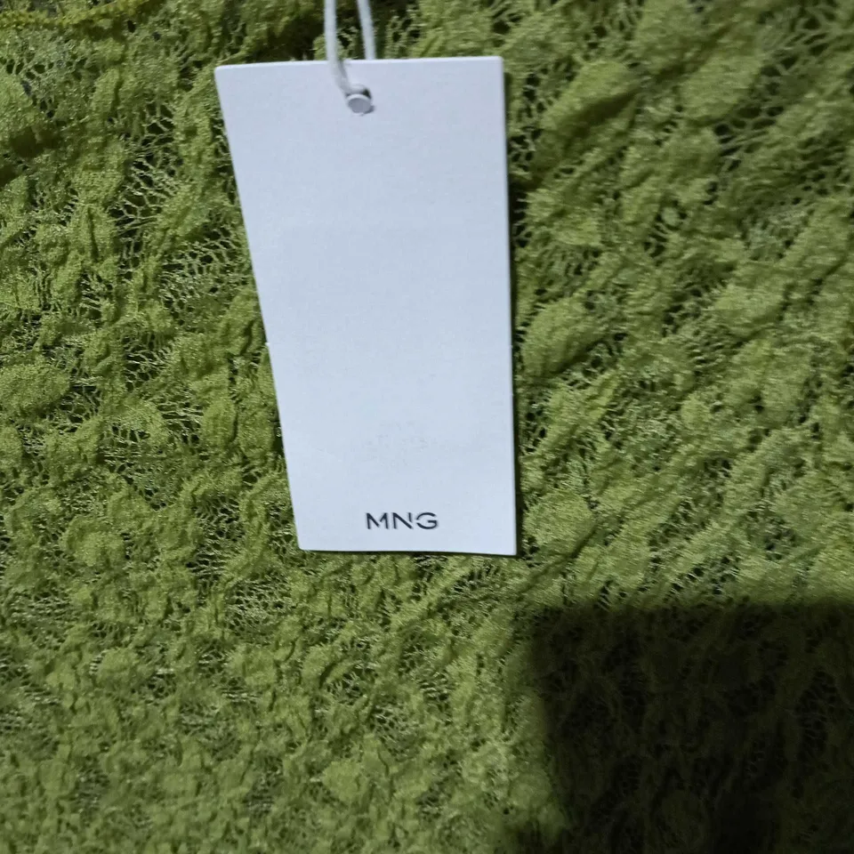 MANGO LIME GREEN LACE TOP – WOMEN'S, SIZE L