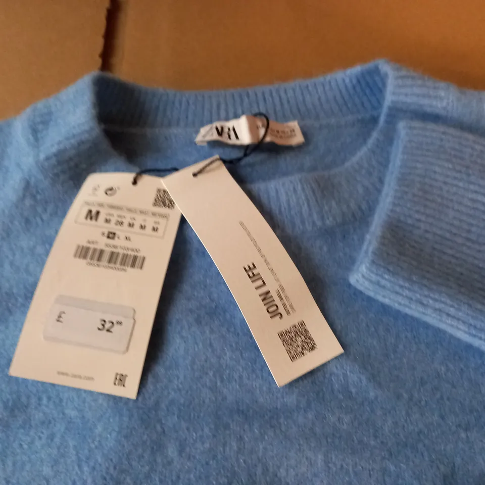 ZARA LIGHT BLUE KNIT JUMPER - EUR M