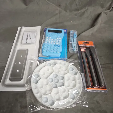 APPROXIMATELY 10 ASSORTED HOUSEHOLD ITEMS TOO INCLUDE CALCULATORS , CHISELS , ETC 