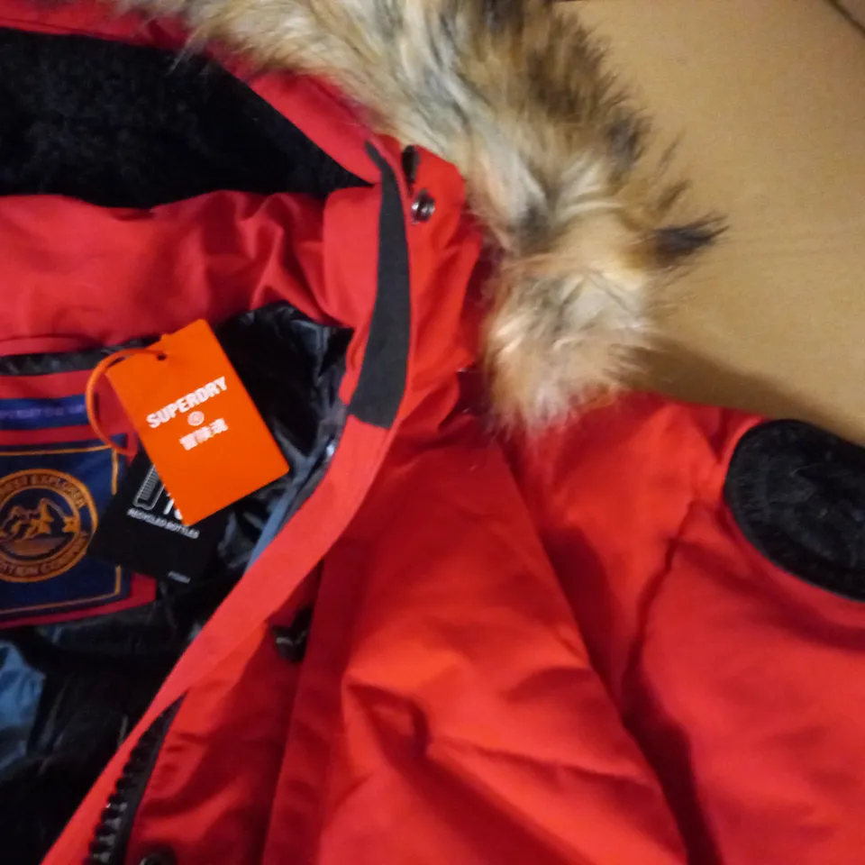SUPERDRY EVEREST EXPLORER RED COAT - UK M