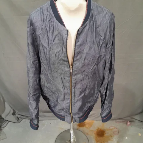 TED BAKER ZIP UP JACKET IN NAVY MULTI SIZE 4