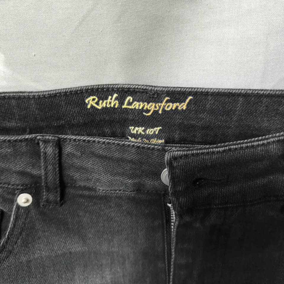 RUTH LANGFORD JEANS – BLACK DENIM – UK 10T
